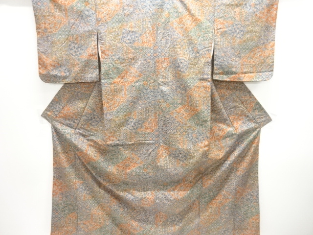 花鳥更紗模様手織り紬着物